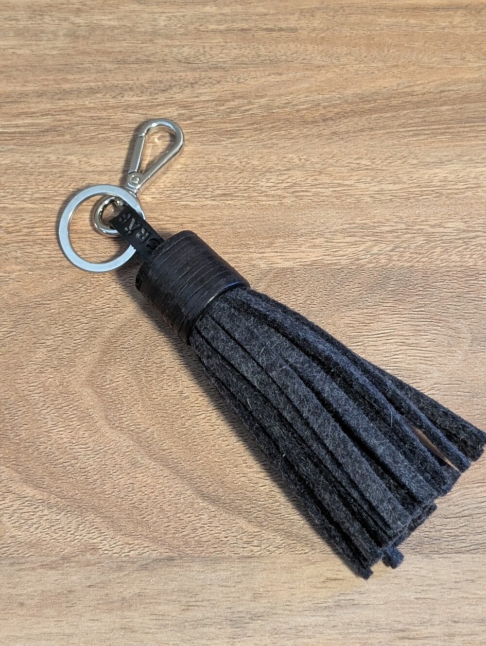 Graf & Lantz Merino Wool Felt Tassel Keychain Bag Charm key fob Charcoal Black
